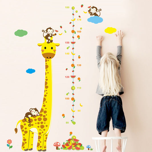 Adorable Cartoon Height Wall Stickers: Perfect for Kids' Rooms